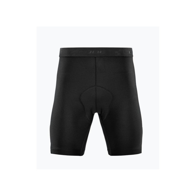 Die Cube CUBE ATX Baggy Shorts CMPT inkl.. Innenhose in Schwarz bietet eine bequeme Passform mit elastischem Bund, leichtem Material, sichtbaren Sitznähten für Komfort und reflektierenden Elementen für Sicherheit.