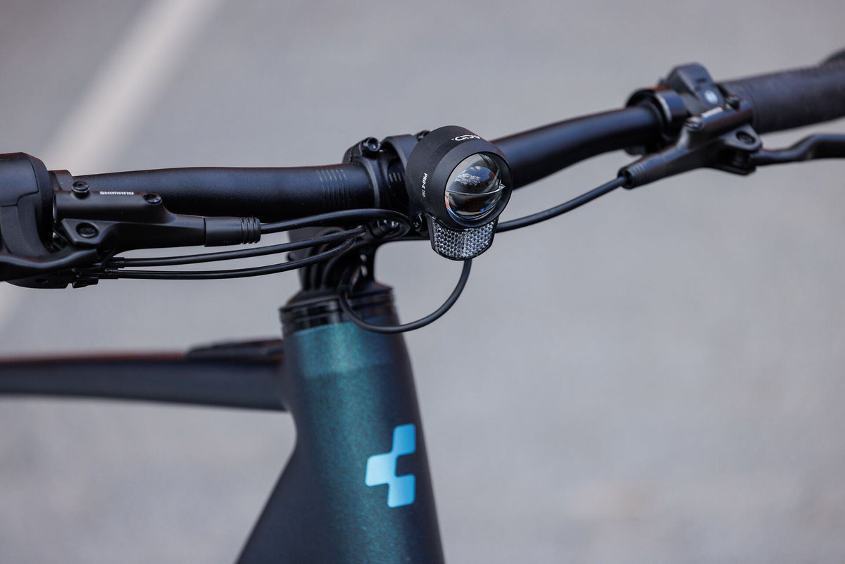 Cube Editor Hybrid SLX 400X FE glitterteal´n´black 2027 – E-Citybike – Detailansicht 1