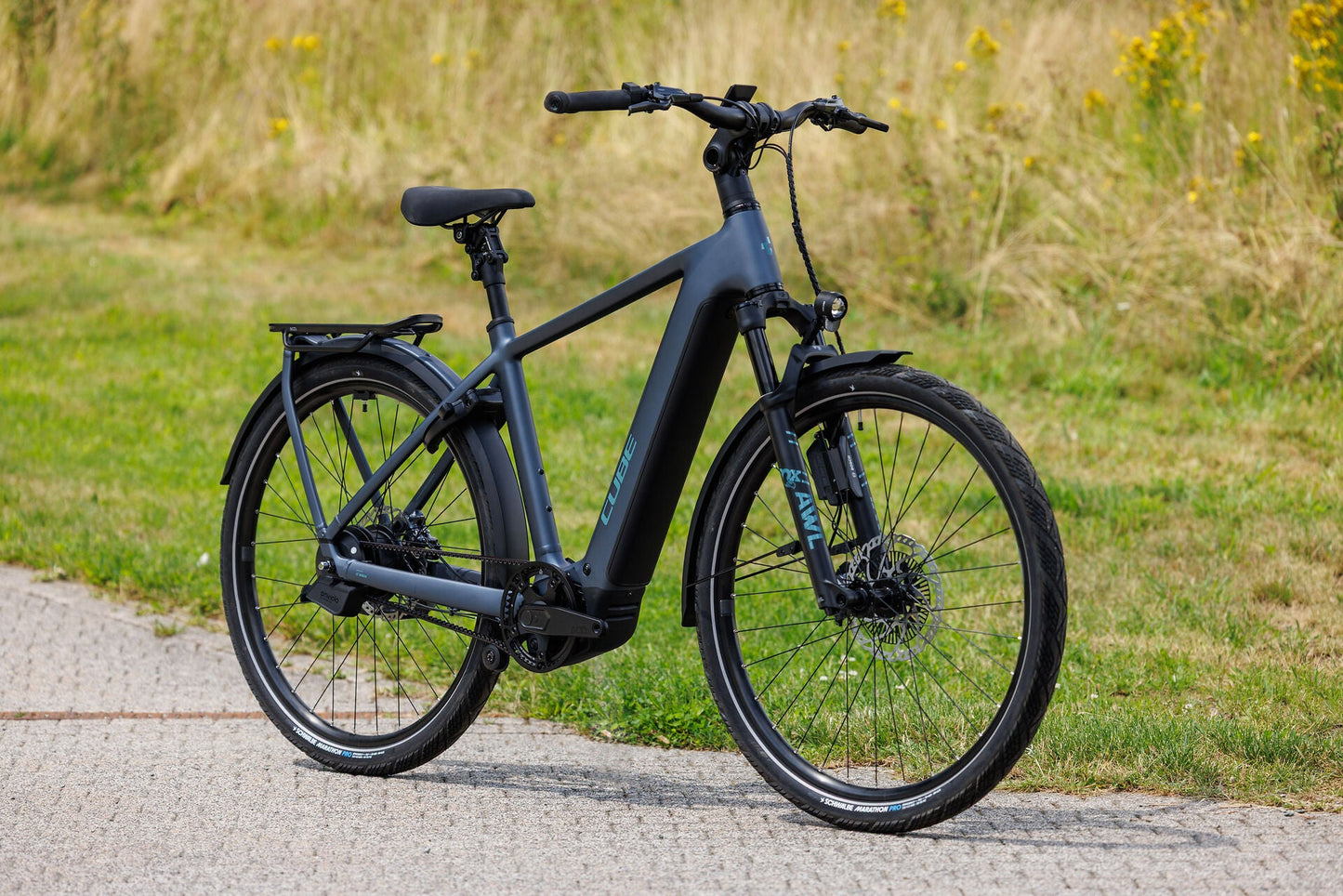 Cube Kathmandu Hybrid Deluxe SLX 800 mineralblue´n´blue 2027 – E-Trekkingrad – Seitenansicht 3