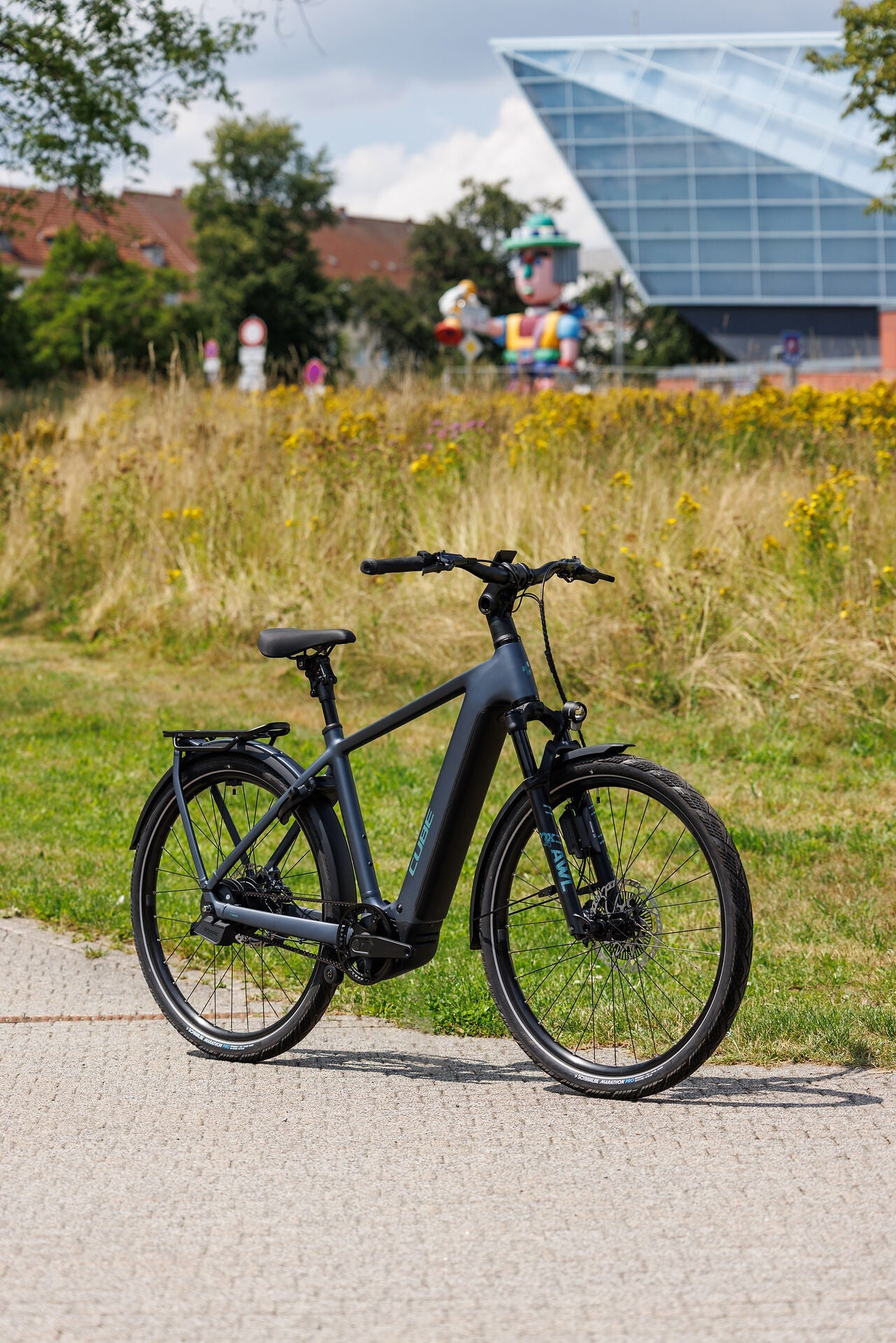 Cube Kathmandu Hybrid Deluxe SLX 800 mineralblue´n´blue 2027 – E-Trekkingrad – Seitenansicht 4