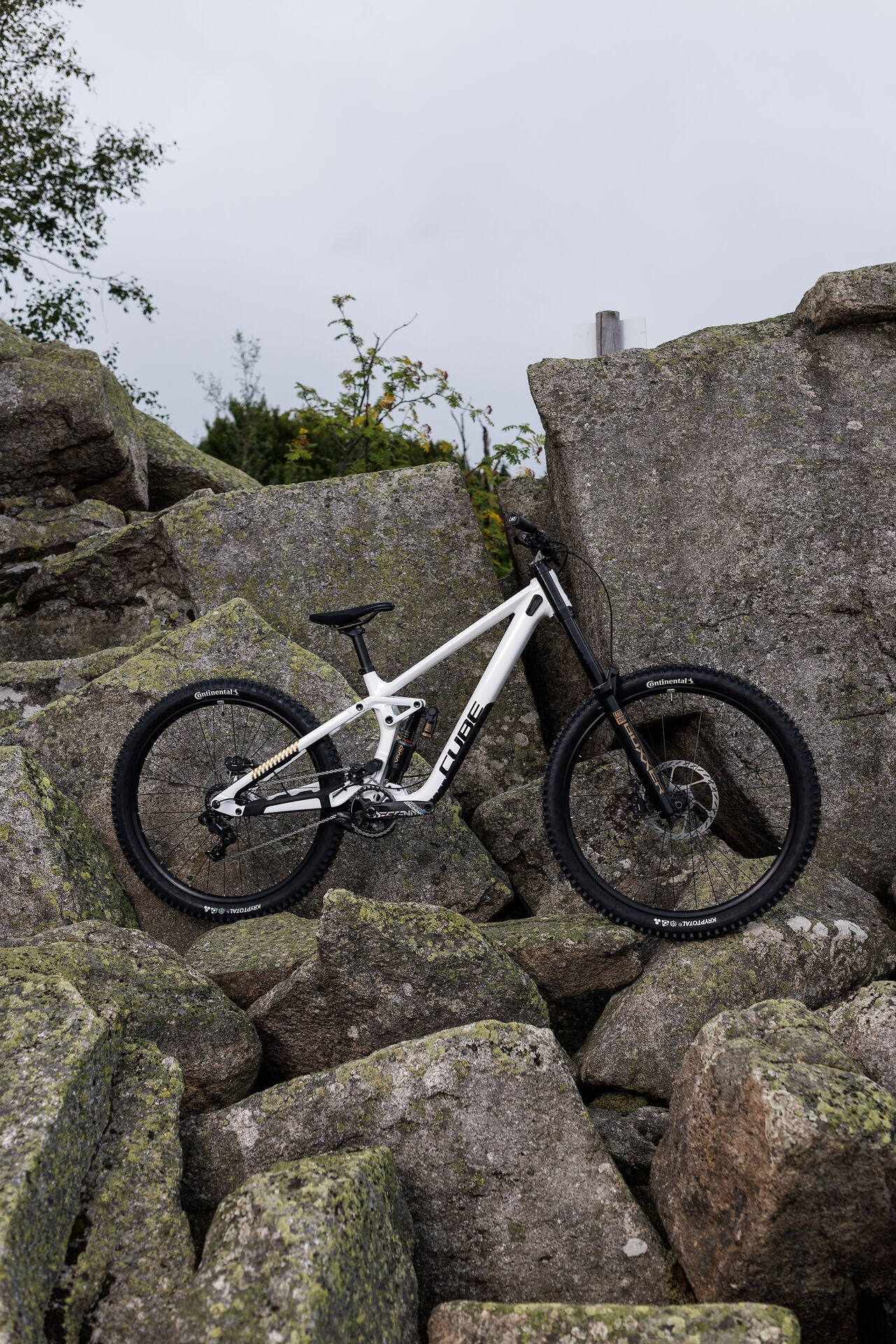 Cube TWO15 Race powdergold´n´black 2027 – Mountainbike Fully – Seitenansicht 1