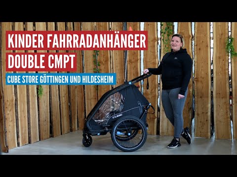 CUBE Kinder Fahrradanhänger Double CMPT black