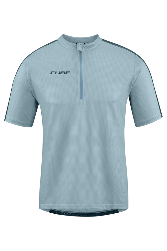 CUBE ATX Trikot Half Zip CMPT kurzarm grey L