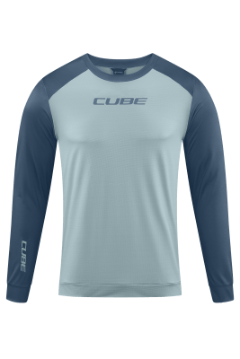 CUBE ATX Rundhalstrikot langarm grey´n´anthracite L