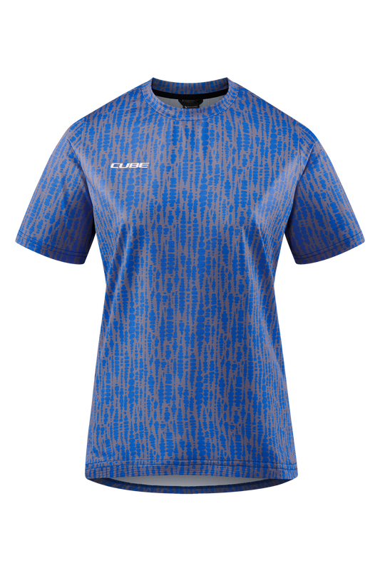 CUBE ATX WS Rundhalstrikot kurzarm violet pattern L (40)