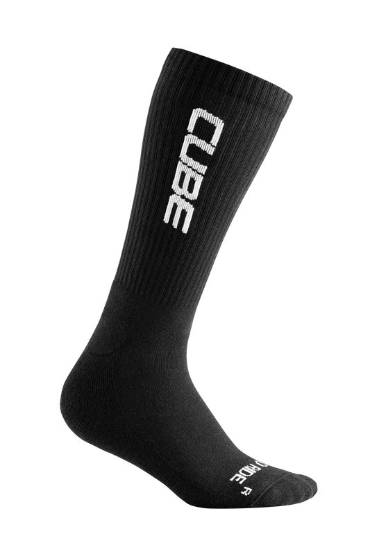 CUBE Socke After Race High Cut Logo black´n´white 36-39