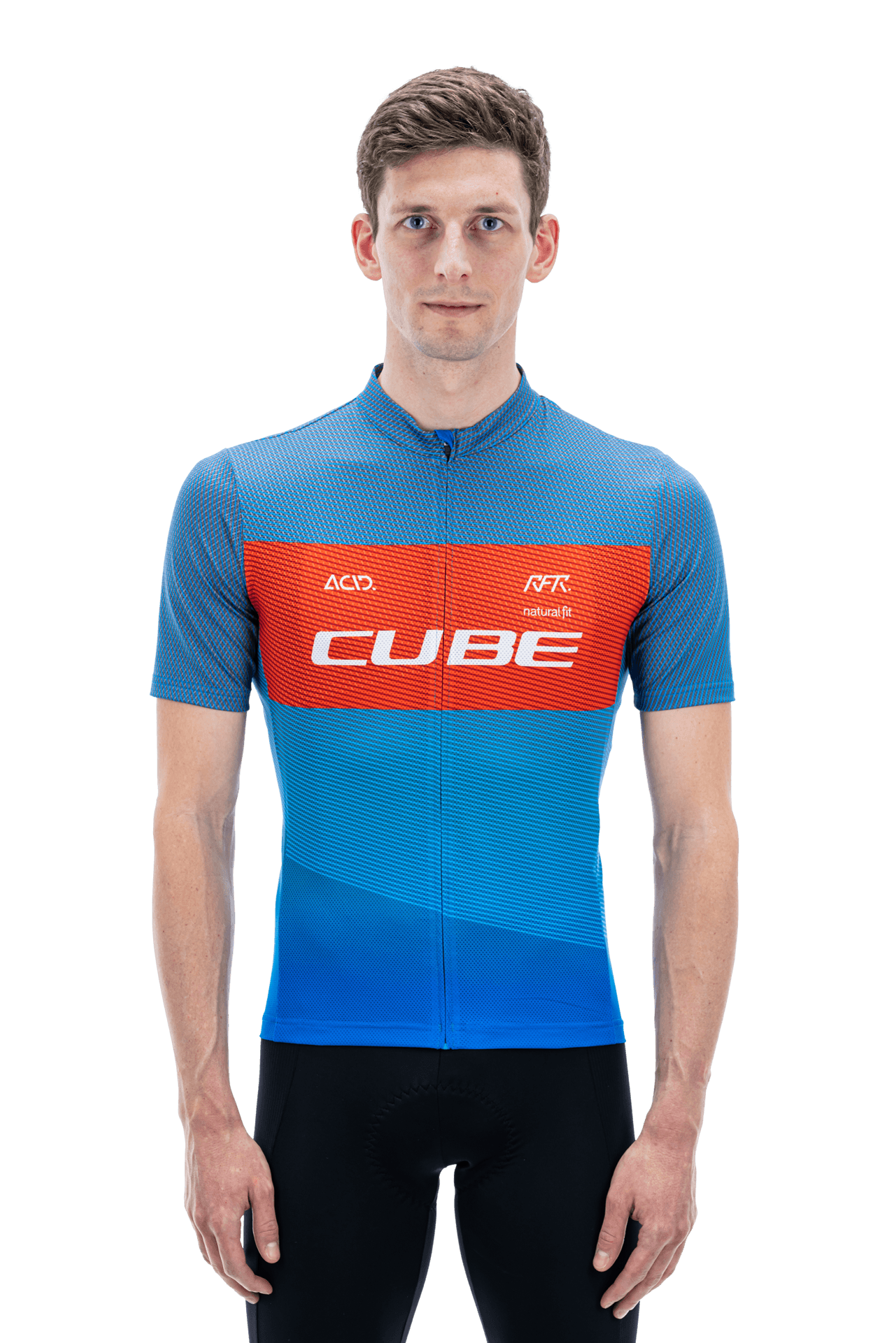 CUBE TEAMLINE Trikot CMPT kurzarm blue´n´red´n´grey M