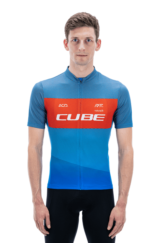CUBE TEAMLINE Trikot CMPT kurzarm blue´n´red´n´grey M