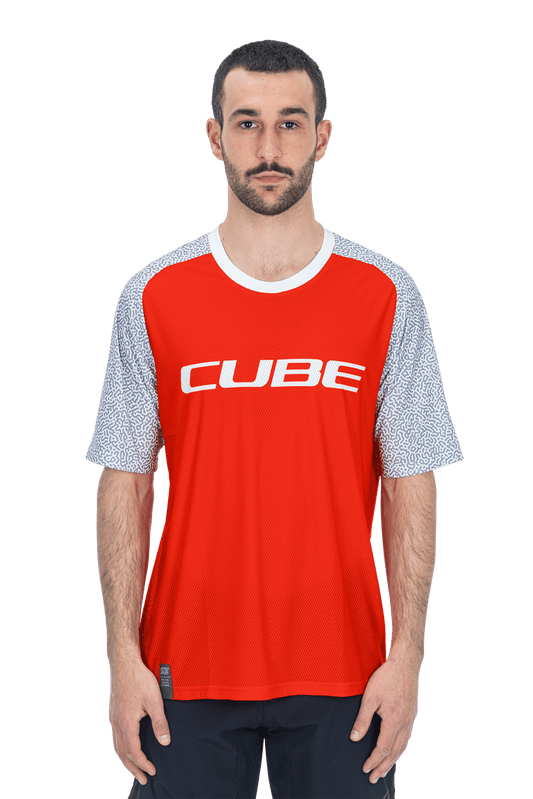 CUBE VERTEX Rundhalstrikot kurzarm orange S