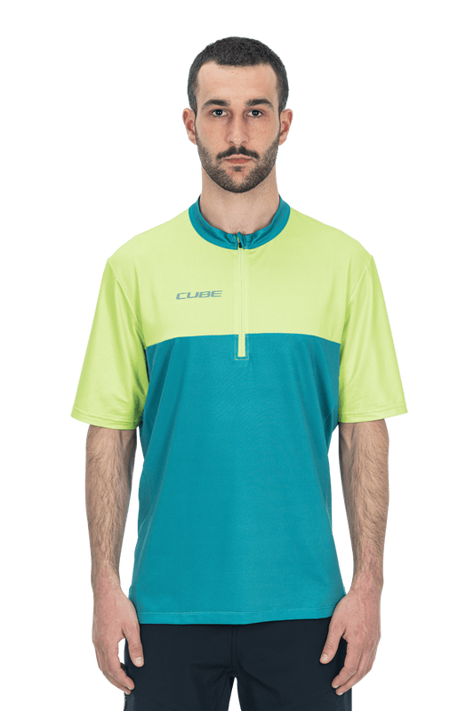 CUBE ATX Trikot Half Zip CMPT kurzarm green´n´lime L