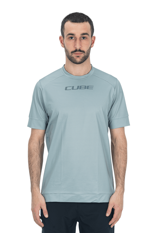 CUBE ATX Rundhalstrikot kurzarm grey L