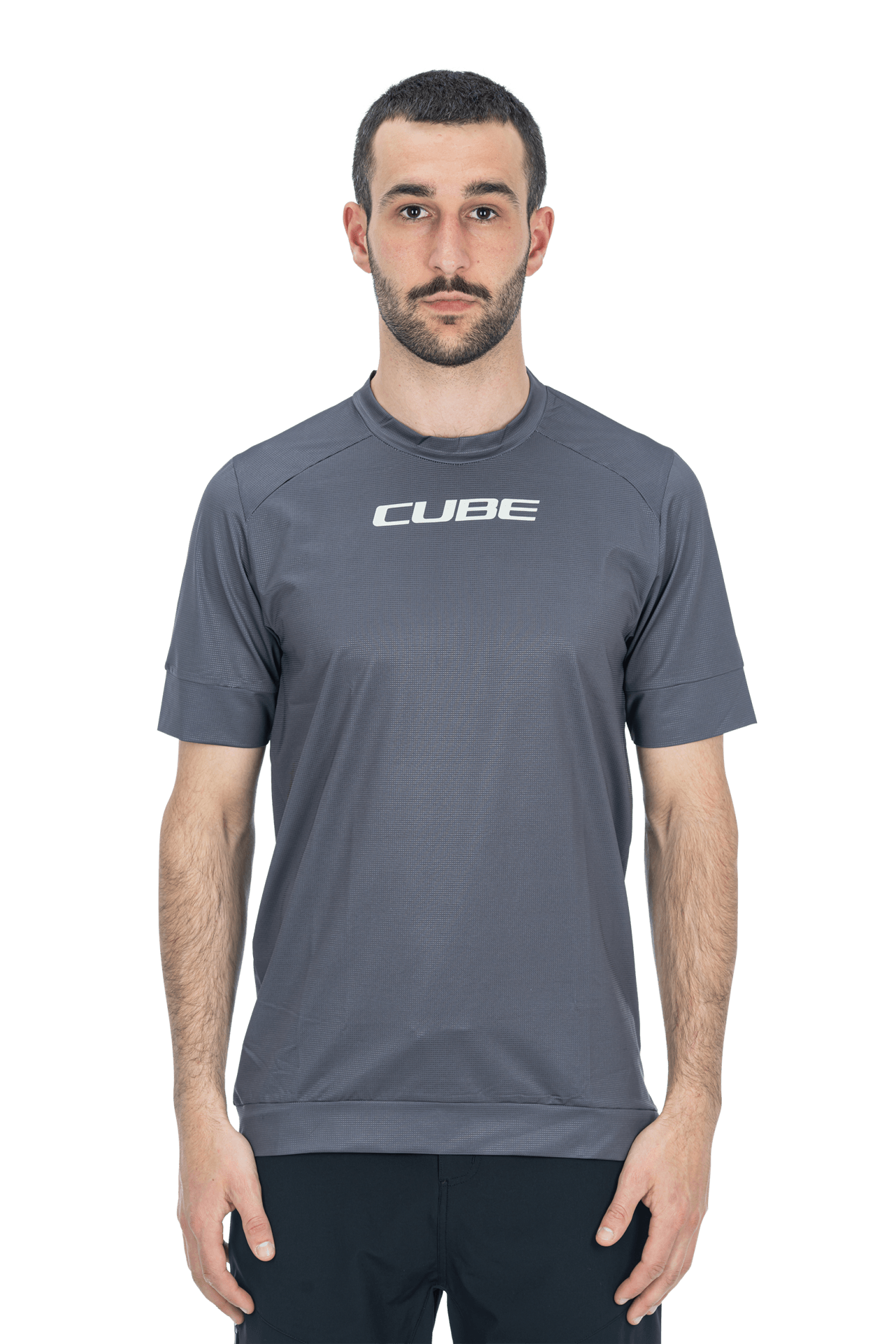 CUBE ATX Rundhalstrikot kurzarm dark grey L