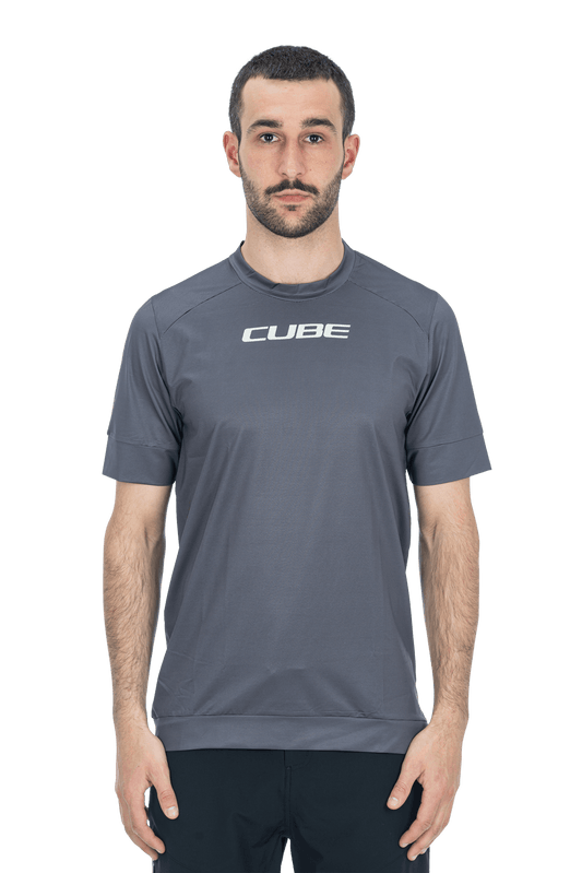 CUBE ATX Rundhalstrikot kurzarm dark grey L