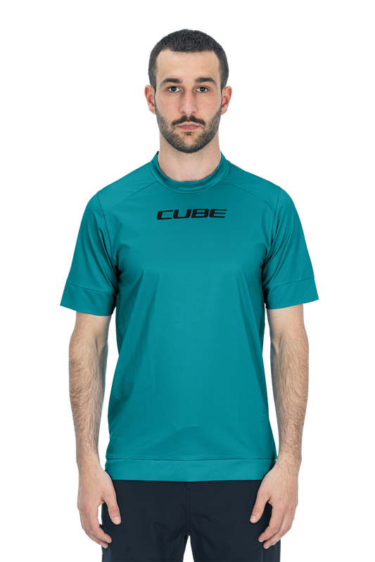 CUBE ATX Rundhalstrikot kurzarm light blue L
