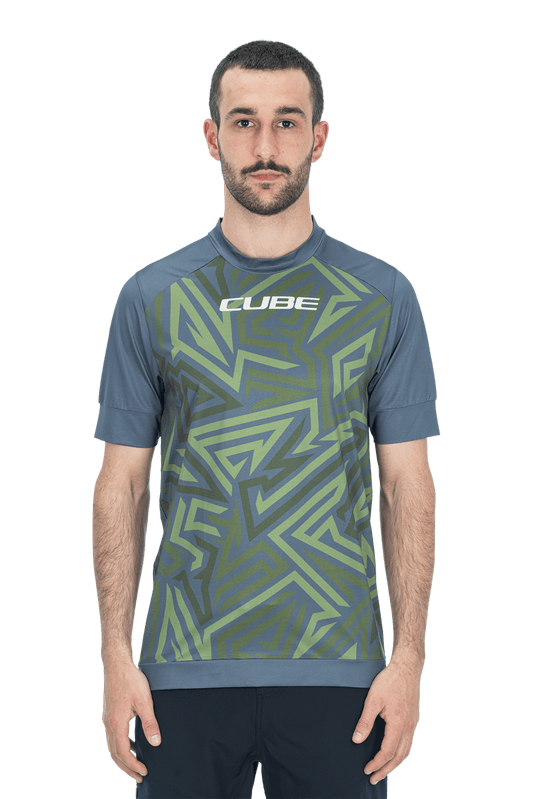 CUBE ATX Rundhalstrikot TM kurzarm olive´n´grey M