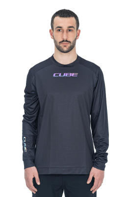 CUBE ATX Rundhalstrikot langarm black S
