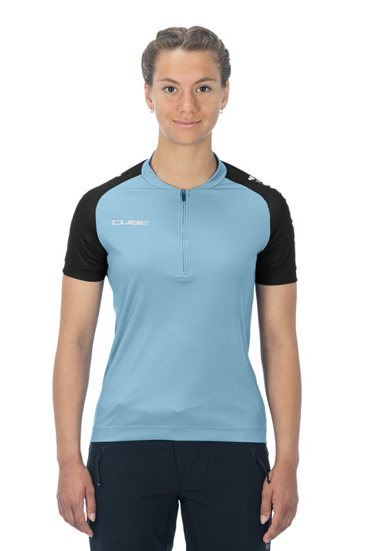 CUBE ATX WS Trikot Half Zip CMPT kurzarm blue L (40)