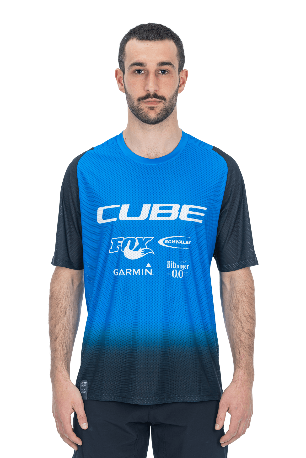 CUBE VERTEX Rundhalstrikot X Actionteam kurzarm black´n´blue S