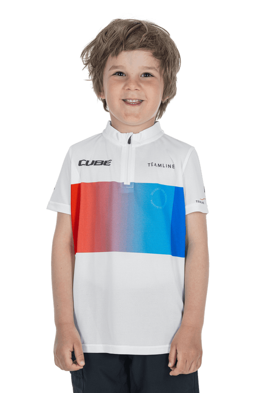 CUBE TEAMLINE Trikot ROOKIE kurzarm white´n´blue´n´red XS (98/104)