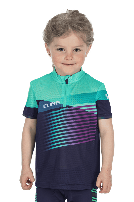 CUBE TEAMLINE Trikot ROOKIE kurzarm blue´n´mint S