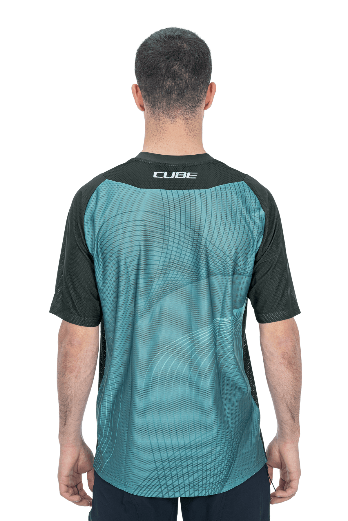 CUBE VERTEX Rundhalstrikot kurzarm grey´n´mint S