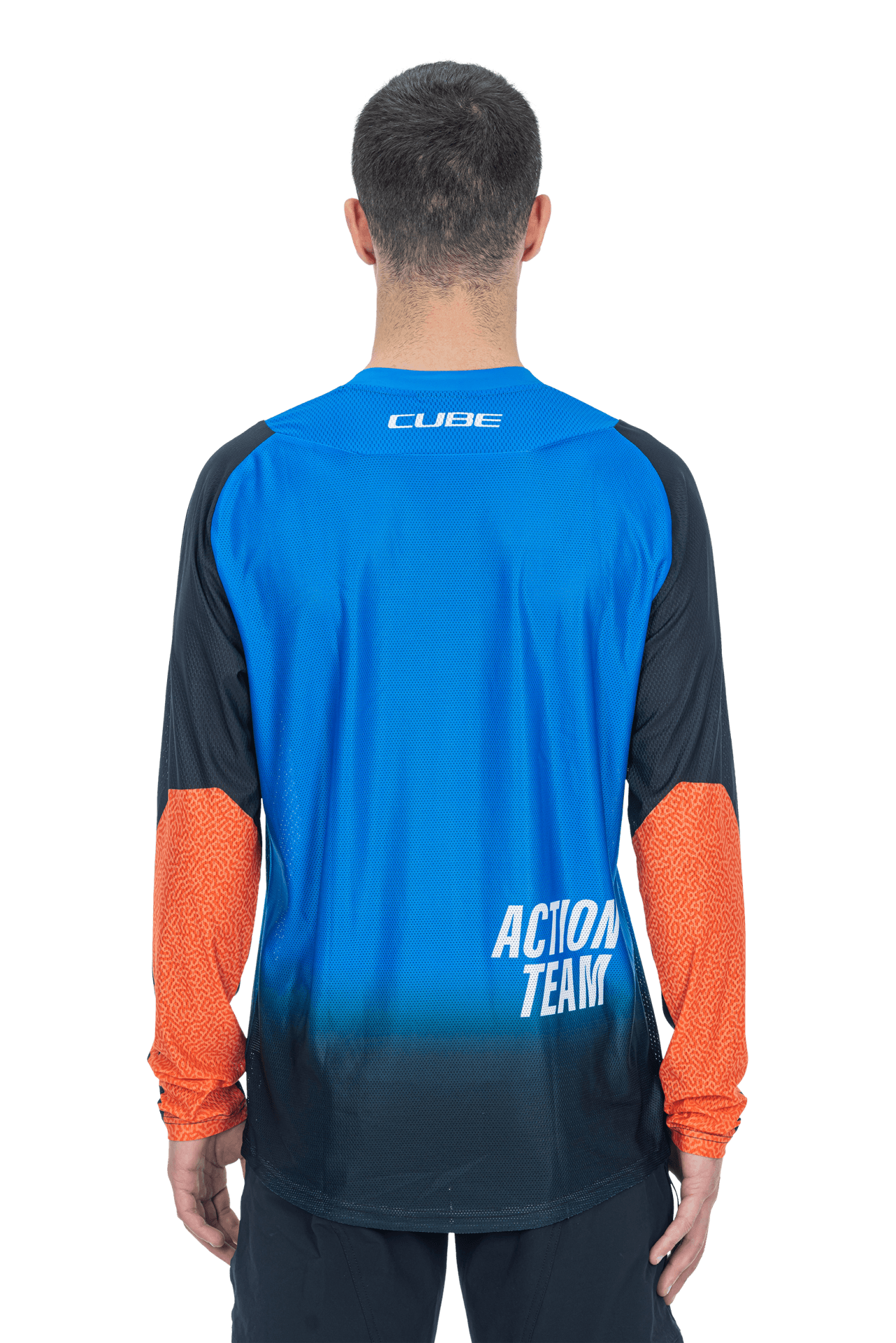CUBE VERTEX Rundhalstrikot X Actionteam langarm black´n´blue S
